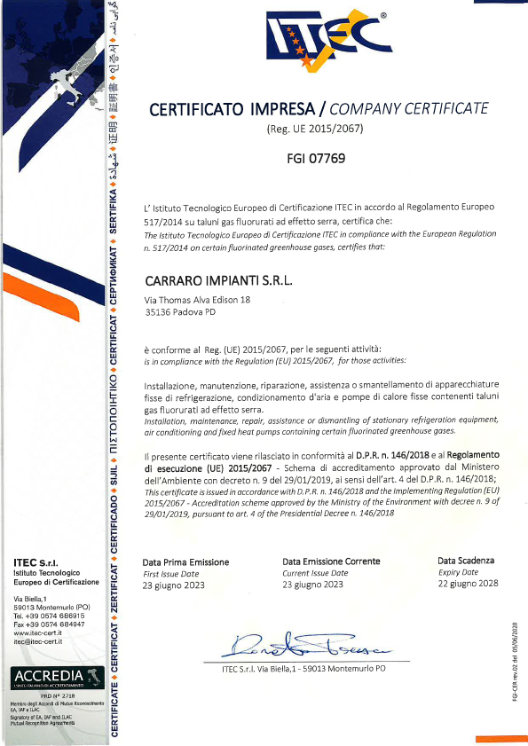 Certificato impresa FGI 07769